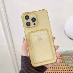 Phone Case For iPhone 15 14 Pro Max Plus 13 12 11 Pro Max Mini Back Cover Crystal Clear Slim Case Transparent Ultra Thin Card Slot Color Gradient TPU