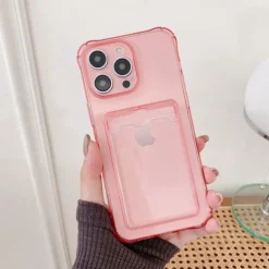 Phone Case For iPhone 15 14 Pro Max Plus 13 12 11 Pro Max Mini Back Cover Crystal Clear Slim Case Transparent Ultra Thin Card Slot Color Gradient TPU
