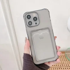 Phone Case For iPhone 15 14 Pro Max Plus 13 12 11 Pro Max Mini Back Cover Crystal Clear Slim Case Transparent Ultra Thin Card Slot Color Gradient TPU