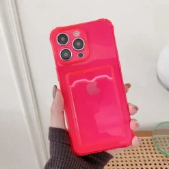 Phone Case For iPhone 15 14 Pro Max Plus 13 12 11 Pro Max Mini Back Cover Crystal Clear Slim Case Transparent Ultra Thin Card Slot Color Gradient TPU