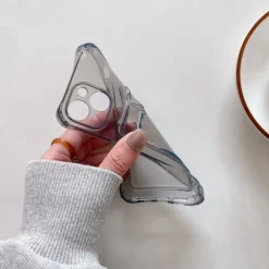 Phone Case For iPhone 15 14 Pro Max Plus 13 12 11 Pro Max Mini Back Cover Crystal Clear Slim Case Transparent Ultra Thin Card Slot Color Gradient TPU