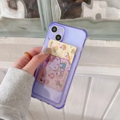 Phone Case For iPhone 15 14 Pro Max Plus 13 12 11 Pro Max Mini Back Cover Crystal Clear Slim Case Transparent Ultra Thin Card Slot Color Gradient TPU