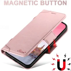Phone Case For iPhone 17 Pro Max 17 Air 16 15 14 Pro Max Plus 13 12 Pro Max Back Cover with Stand Holder Magnetic Support Wireless Charging Retro TPU PU Leather
