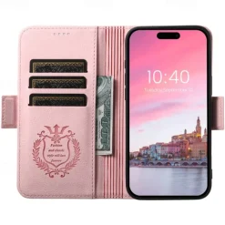 Phone Case For iPhone 17 Pro Max 17 Air 16 15 14 Pro Max Plus 13 12 Pro Max Back Cover with Stand Holder Magnetic Support Wireless Charging Retro TPU PU Leather