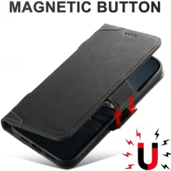 Phone Case For iPhone 17 Pro Max 17 Air 16 15 14 Pro Max Plus 13 12 Pro Max Back Cover with Stand Holder Magnetic Support Wireless Charging Retro TPU PU Leather