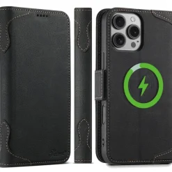 Phone Case For iPhone 17 Pro Max 17 Air 16 15 14 Pro Max Plus 13 12 Pro Max Back Cover with Stand Holder Magnetic Support Wireless Charging Retro TPU PU Leather