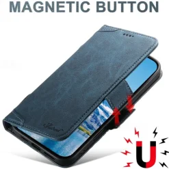 Phone Case For iPhone 17 Pro Max 17 Air 16 15 14 Pro Max Plus 13 12 Pro Max Back Cover with Stand Holder Magnetic Support Wireless Charging Retro TPU PU Leather