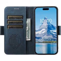 Phone Case For iPhone 17 Pro Max 17 Air 16 15 14 Pro Max Plus 13 12 Pro Max Back Cover with Stand Holder Magnetic Support Wireless Charging Retro TPU PU Leather