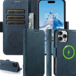 Phone Case For iPhone 17 Pro Max 17 Air 16 15 14 Pro Max Plus 13 12 Pro Max Back Cover with Stand Holder Magnetic Support Wireless Charging Retro TPU PU Leather