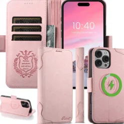 Phone Case For iPhone 17 Pro Max 17 Air 16 15 14 Pro Max Plus 13 12 Pro Max Back Cover with Stand Holder Magnetic Support Wireless Charging Retro TPU PU Leather