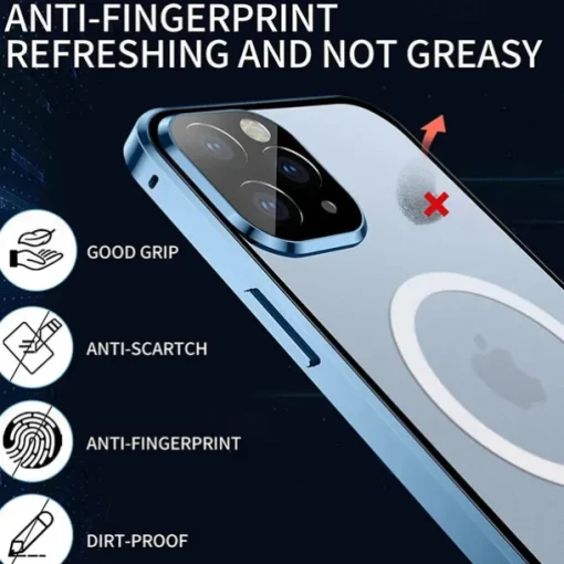 Phone Case For iPhone 14 Pro Max Plus 13 12 11 Pro Max Magnetic Adsorption With Magsafe Double Sided Shockproof Tempered Glass Metal