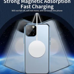 Phone Case For iPhone 14 Pro Max Plus 13 12 11 Pro Max Magnetic Adsorption With Magsafe Double Sided Shockproof Tempered Glass Metal