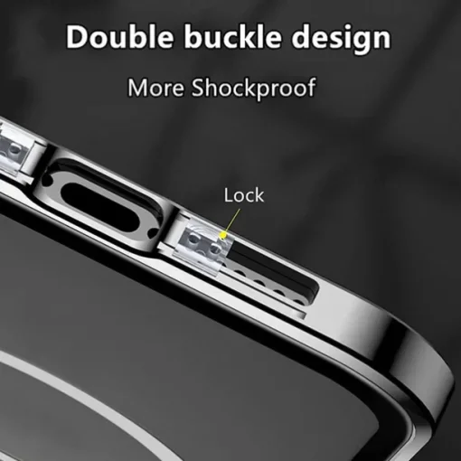 Phone Case For iPhone 14 Pro Max Plus 13 12 11 Pro Max Magnetic Adsorption With Magsafe Double Sided Shockproof Tempered Glass Metal
