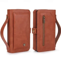 Phone Case For iPhone 17 Pro Max 17 Air 16 15 14 Pro Max Plus 13 12 11 Pro Max Mini Back Cover Wallet Case Magnetic Zipper Card Slot Retro TPU PU Leather