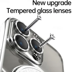 Phone Case For iPhone 17 Pro Max 17 Air 16 15 14 Pro Max Plus 13 12 11 Pro Max Back Cover with Stand Holder Magnetic Support Wireless Charging Retro TPU PC