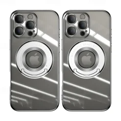 Phone Case For iPhone 17 Pro Max 17 Air 16 15 14 Pro Max Plus 13 12 11 Pro Max Back Cover with Stand Holder Magnetic Support Wireless Charging Retro TPU PC