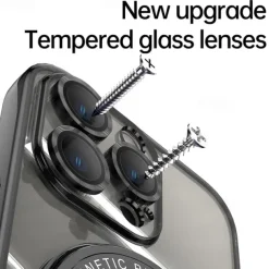 Phone Case For iPhone 17 Pro Max 17 Air 16 15 14 Pro Max Plus 13 12 11 Pro Max Back Cover with Stand Holder Magnetic Support Wireless Charging Retro TPU PC