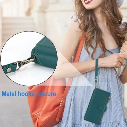 Phone Case For iPhone 17 Pro Max 17 Air 16 15 14 Pro Max Plus 13 12 11 Pro Max Mini Wallet Case Magnetic Zipper with Lanyard Retro TPU PU Leather