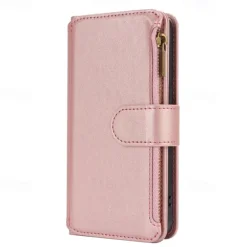 Phone Case For iPhone 17 Pro Max 17 Air 16 15 14 Pro Max Plus 13 12 11 Pro Max Mini Wallet Case Magnetic Zipper with Lanyard Retro TPU PU Leather