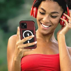 Phone Case For iPhone 17 Pro Max 17 Air 16 15 14 Pro Max Plus 13 Pro Max Heavy Duty Waterproof Case With Magsafe Full Body Protective Support Wireless Charging with Wrist Strap Aluminum Alloy PC