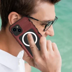 Phone Case For iPhone 17 Pro Max 17 Air 16 15 14 Pro Max Plus 13 Pro Max Heavy Duty Waterproof Case With Magsafe Full Body Protective Support Wireless Charging with Wrist Strap Aluminum Alloy PC