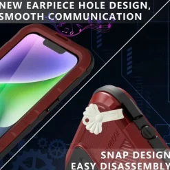 Phone Case For iPhone 17 Pro Max 17 Air 16 15 14 Pro Max Plus 13 Pro Max Heavy Duty Waterproof Case With Magsafe Full Body Protective Support Wireless Charging with Wrist Strap Aluminum Alloy PC