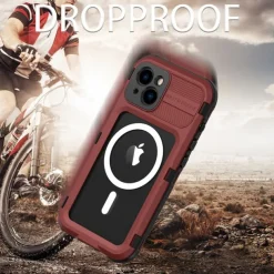 Phone Case For iPhone 17 Pro Max 17 Air 16 15 14 Pro Max Plus 13 Pro Max Heavy Duty Waterproof Case With Magsafe Full Body Protective Support Wireless Charging with Wrist Strap Aluminum Alloy PC