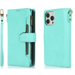 Phone Case For iPhone 14 Pro Max Plus 13 12 11 Pro Max Flip Cover with Stand Holder with Wrist Strap Card Slot Retro TPU PU Leather