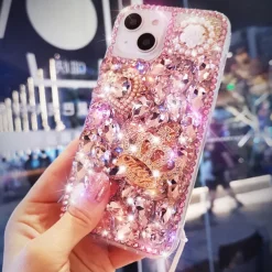 Phone Case For iPhone 17 Pro Max 17 Air 16 15 14 Pro Max Plus 13 12 11 Pro Max Mini Back Cover Bling Glitter Shiny Rhinestone Silica Gel Silicone