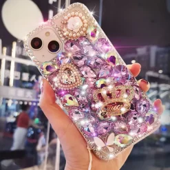 Phone Case For iPhone 17 Pro Max 17 Air 16 15 14 Pro Max Plus 13 12 11 Pro Max Mini Back Cover Bling Glitter Shiny Rhinestone Silica Gel Silicone