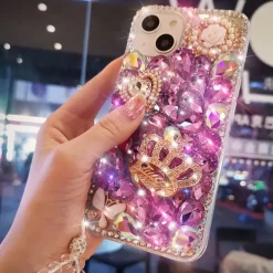 Phone Case For iPhone 17 Pro Max 17 Air 16 15 14 Pro Max Plus 13 12 11 Pro Max Mini Back Cover Bling Glitter Shiny Rhinestone Silica Gel Silicone