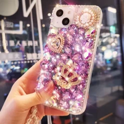 Phone Case For iPhone 17 Pro Max 17 Air 16 15 14 Pro Max Plus 13 12 11 Pro Max Mini Back Cover Bling Glitter Shiny Rhinestone Silica Gel Silicone