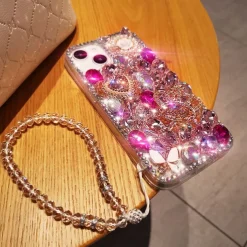 Phone Case For iPhone 17 Pro Max 17 Air 16 15 14 Pro Max Plus 13 12 11 Pro Max Mini Back Cover Bling Glitter Shiny Rhinestone Silica Gel Silicone