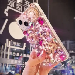 Phone Case For iPhone 17 Pro Max 17 Air 16 15 14 Pro Max Plus 13 12 11 Pro Max Mini Back Cover Bling Glitter Shiny Rhinestone Silica Gel Silicone