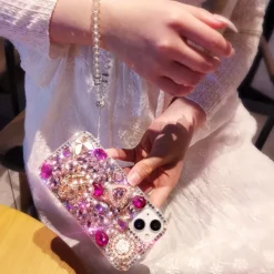 Phone Case For iPhone 17 Pro Max 17 Air 16 15 14 Pro Max Plus 13 12 11 Pro Max Mini Back Cover Bling Glitter Shiny Rhinestone Silica Gel Silicone