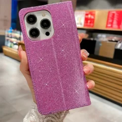 Phone Case For iPhone 17 Pro Max 17 Air 16 15 14 Pro Max Plus 16e 13 12 11 Pro Max Mini Wallet Case Flip Cover with Stand Holder Bling Glitter Shiny Rhinestone PU Leather