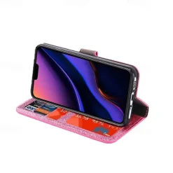 Phone Case For iPhone 17 Pro Max 17 Air 16 15 14 Pro Max Plus 16e 13 12 11 Pro Max Mini Wallet Case Flip Cover with Stand Holder Bling Glitter Shiny Rhinestone PU Leather