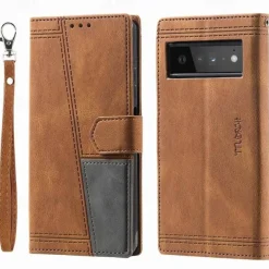 Phone Case For Pixel 8 Pro Pixel 8 Pixel 7 Pixel 7 Pro Pixel 6 Pixel 6 Pro Wallet Case with Stand Holder with Wrist Strap Card Slot Retro TPU PU Leather