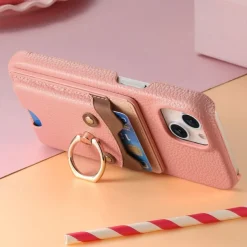 Phone Case For Pixel 9 Pro Pixel 9 Pro XL Pixel 8 Pro Pixel 8 Pixel 9 Pixel 7 Pixel 7 Pro Pixel 6 Pixel 6 Pro Back Cover Ring Holder Card Slot Shockproof Retro TPU PU Leather