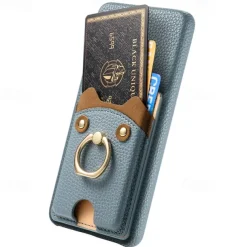 Phone Case For Pixel 9 Pro Pixel 9 Pro XL Pixel 8 Pro Pixel 8 Pixel 9 Pixel 7 Pixel 7 Pro Pixel 6 Pixel 6 Pro Back Cover Ring Holder Card Slot Shockproof Retro TPU PU Leather