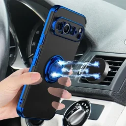 Phone Case For Pixel 9 Pro Pixel 9 Pro XL Pixel 8 Pro Pixel 8 Pixel 9 Pixel 7 Pixel 7 Pro Back Cover Ring Holder Magnetic Shockproof Retro TPU Plating PC