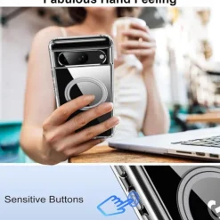 Phone Case For Pixel 9 Pro Pixel 8 Pro Pixel 7 Pro Pixel 9a Back Cover Support Wireless Charging Shockproof TPU PC