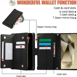 Phone Case For S24 S23 S23 FE S22 S21 Ultra Plus A55 5G A15 A14 A54 A53 Wallet Case with Stand Holder Magnetic with Lanyard Retro TPU PU Leather