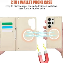 Phone Case For S24 S23 S23 FE S22 S21 Ultra Plus A55 5G A15 A14 A54 A53 Wallet Case with Stand Holder Magnetic with Lanyard Retro TPU PU Leather