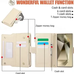 Phone Case For S24 S23 S23 FE S22 S21 Ultra Plus A55 5G A15 A14 A54 A53 Wallet Case with Stand Holder Magnetic with Lanyard Retro TPU PU Leather