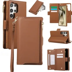 Phone Case For S24 S23 S23 FE S22 S21 Ultra Plus A55 5G A15 A14 A54 A53 Wallet Case with Stand Holder Magnetic with Lanyard Retro TPU PU Leather