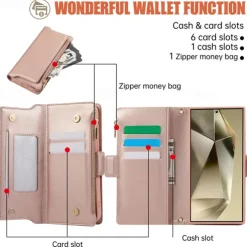 Phone Case For S24 S23 S23 FE S22 S21 Ultra Plus A55 5G A15 A14 A54 A53 Wallet Case with Stand Holder Magnetic with Lanyard Retro TPU PU Leather