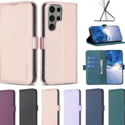 Phone Case For S25 S24 S23 S23 FE S22 S21 Ultra Plus A55 5G A35 5G A25 A15 Wallet Case with Stand Holder Card Slot Shockproof Retro TPU PU Leather