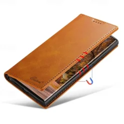 Phone Case For S25 S24 S23 Ultra Plus S22 Plus Ultra Back Cover with Stand Holder Magnetic Card Slot Retro PC PU Leather