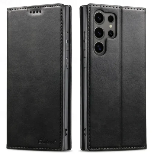 Phone Case For S25 S24 S23 Ultra Plus S22 Plus Ultra Back Cover with Stand Holder Magnetic Card Slot Retro PC PU Leather